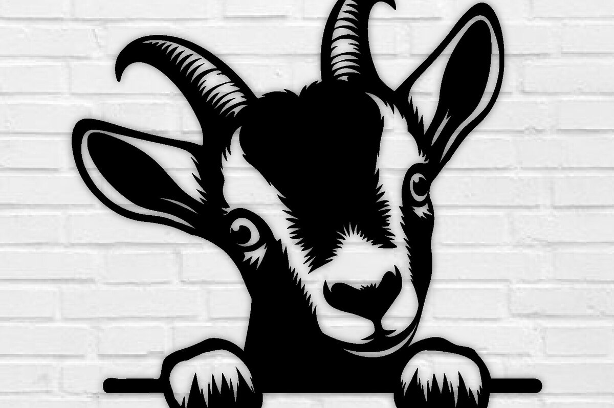 Σετ των 2 Intra απο ξύλο plywood 3mm-4mm πάχος – Peeking Goat Laser PNG Δίασταση  20x20 cm INTRAFABR-98692393