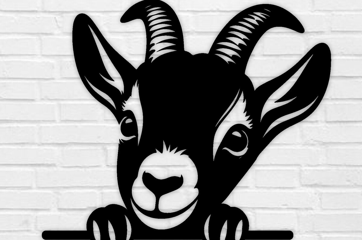 Σετ των 2 Intra απο ξύλο plywood 3mm-4mm πάχος – Peeking Goat Laser PNG Δίασταση  20x20 cm INTRAFABR-98075015