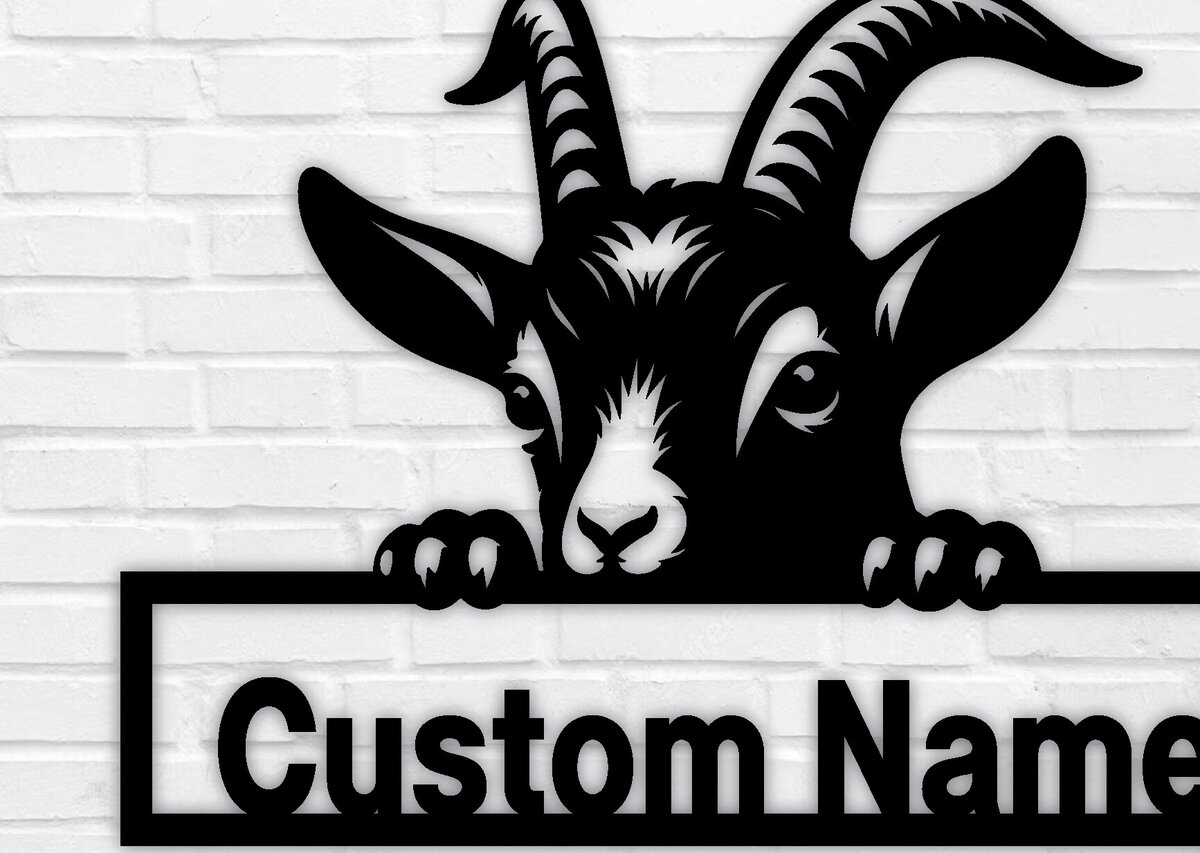 Intra απο ξύλο plywood 3mm-4mm πάχος – Peeking Goats Metal Name Sign, Teelaunch Δίασταση  40x30 cm INTRAFABR-96481914