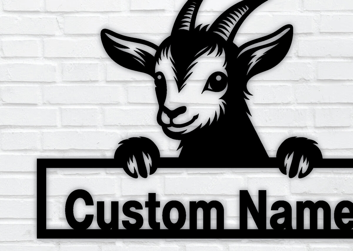 Intra απο ξύλο plywood 3mm-4mm πάχος – Peeking Goats Metal Name Sign, Teelaunch Δίασταση  40x30 cm INTRAFABR-96482188