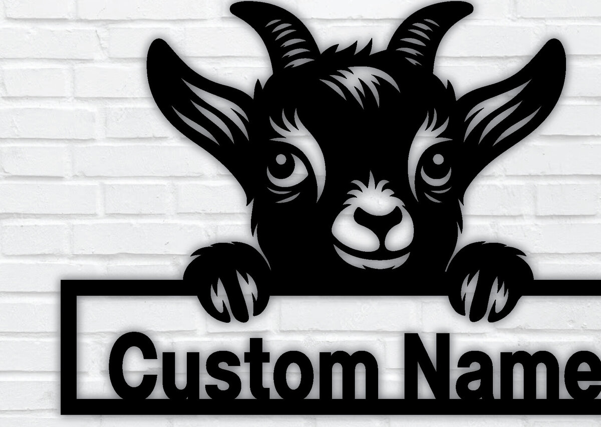 Intra απο ξύλο plywood 3mm-4mm πάχος – Peeking Goats Metal Name Sign, Teelaunch Δίασταση  40x30 cm INTRAFABR-96480206