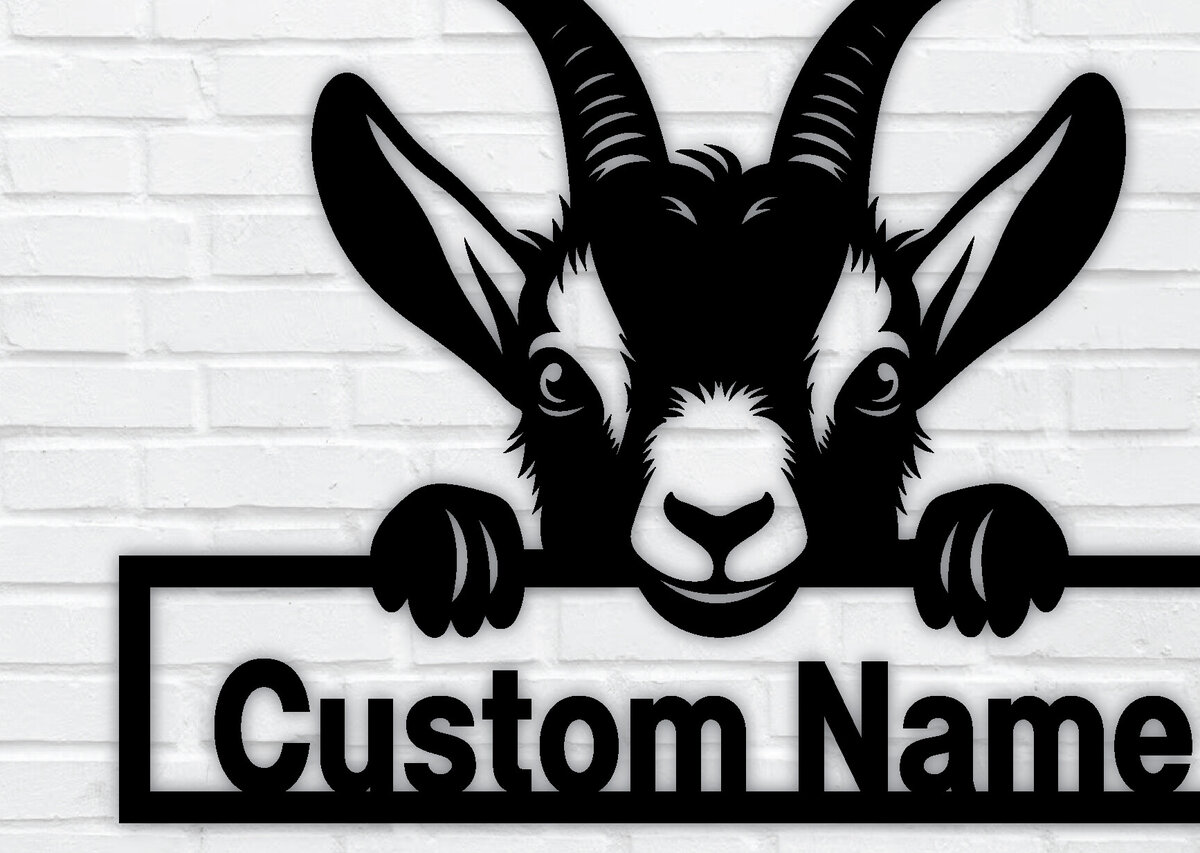 Intra απο ξύλο plywood 3mm-4mm πάχος – Κοπή με λέιζερ μεταλλικού τοίχου Peeking Goats Δίασταση  40x30 cm INTRAFABR-96481987