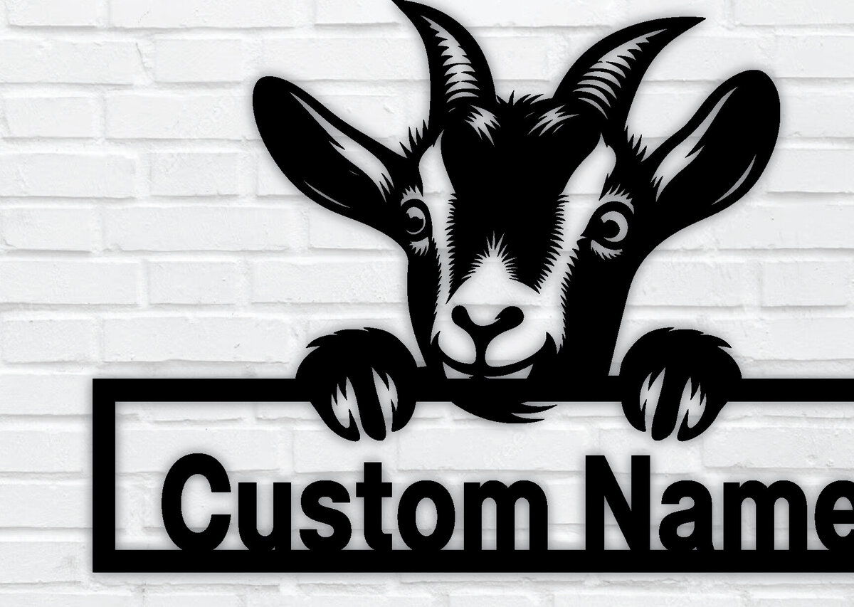 Intra απο ξύλο plywood 3mm-4mm πάχος – Κοπή με λέιζερ μεταλλικού τοίχου Peeking Goats Δίασταση  40x30 cm INTRAFABR-96480992