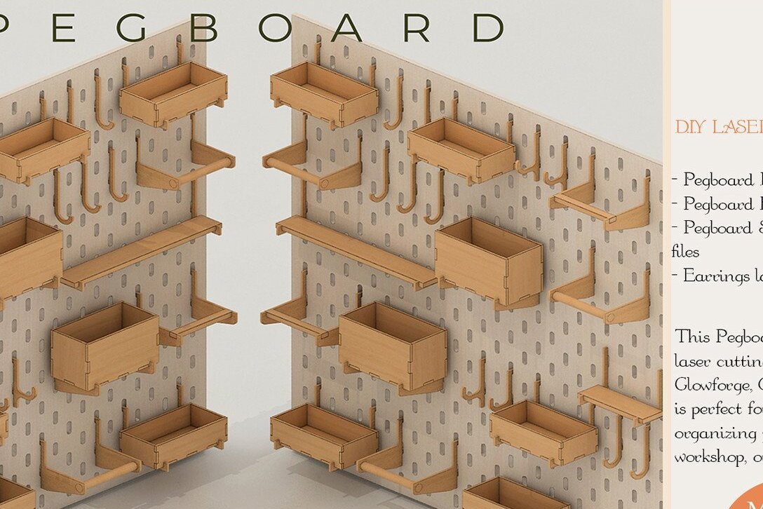 Σετ των 2 Intra απο ξύλο plywood 3mm-4mm πάχος – Αξεσουάρ Pegboard Wood Peg Board Δίασταση  20x20 cm INTRAFABR-41730989