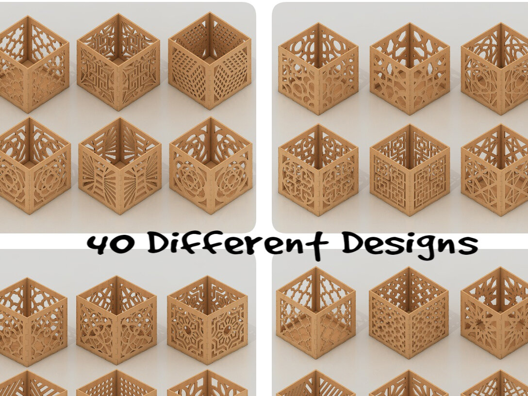 Σετ των 2 Intra απο ξύλο plywood 3mm-4mm πάχος – Μολύβι Αρχείων Laser Holder Pencil Organizer Δίασταση  20x20 cm INTRAFABR-39422083