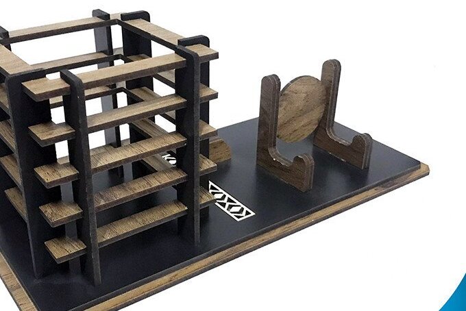 Σετ των 2 Intra απο ξύλο plywood 3mm-4mm πάχος – Βάση τηλεφώνου με στυλό Δίασταση  20x20 cm INTRAFABR-35441117