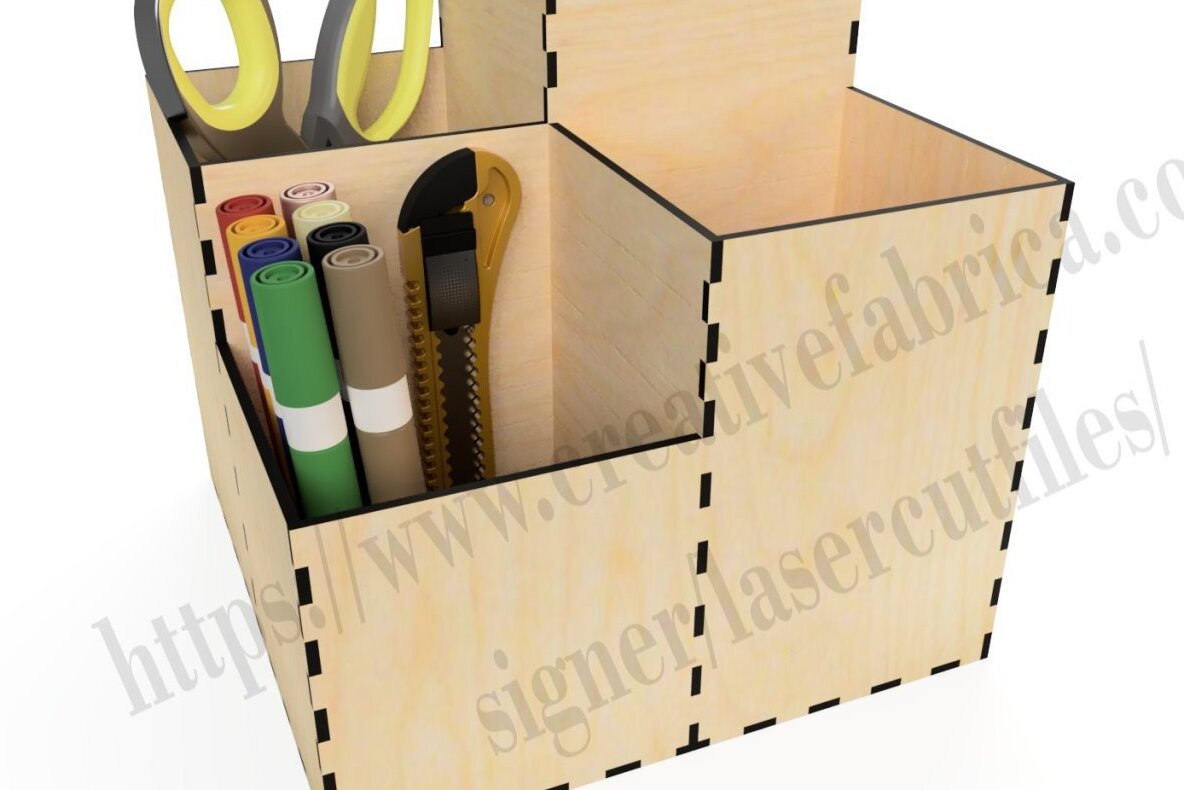 Σετ των 2 Intra απο ξύλο plywood 3mm-4mm πάχος – Υποστήριξη Pencase για CNC, Organizer Δίασταση  20x20 cm INTRAFABR-36793657