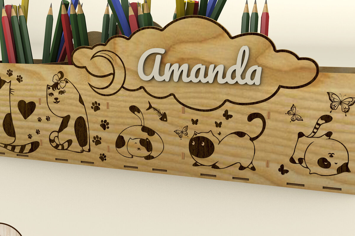 Σετ των 2 Intra απο ξύλο plywood 3mm-4mm πάχος – Πακέτο Pencil Box, Μολυβοθήκες Δίασταση  20x20 cm INTRAFABR-76088978