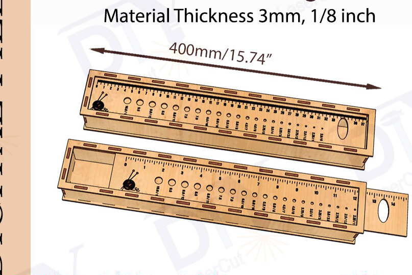 Σετ των 2 Intra απο ξύλο plywood 3mm-4mm πάχος – Μολυβοθήκη για βελόνες πλεξίματος Δίασταση  20x20 cm INTRAFABR-113597510