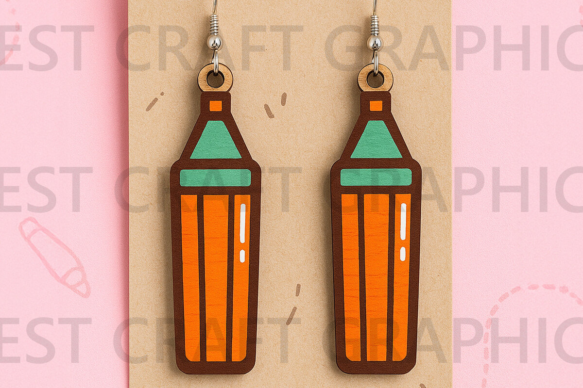 Σετ των 3 Intra απο ξύλο plywood 3mm-4mm πάχος – Μολύβι Σκουλαρίκια – Σχολικά Είδη Δίασταση  5x5 cm INTRAFABR-124956655