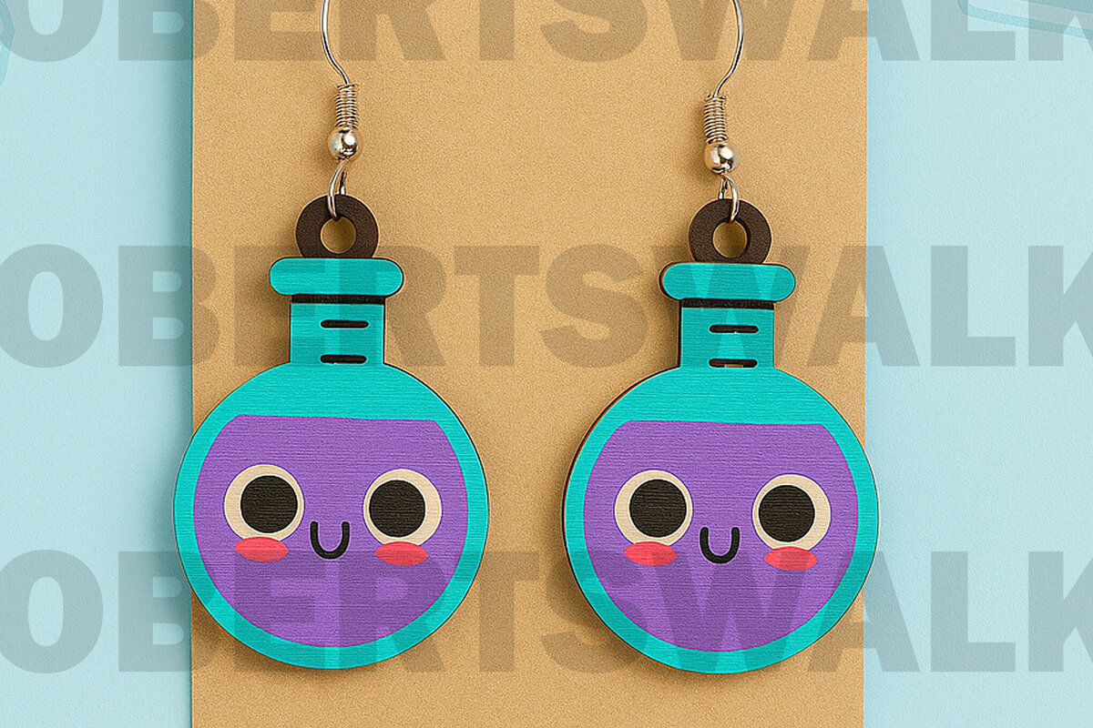 Σετ των 3 Intra απο ξύλο plywood 3mm-4mm πάχος – Μολύβι Σκουλαρίκια – Classic Yellow Δίασταση  5x5 cm INTRAFABR-124968241