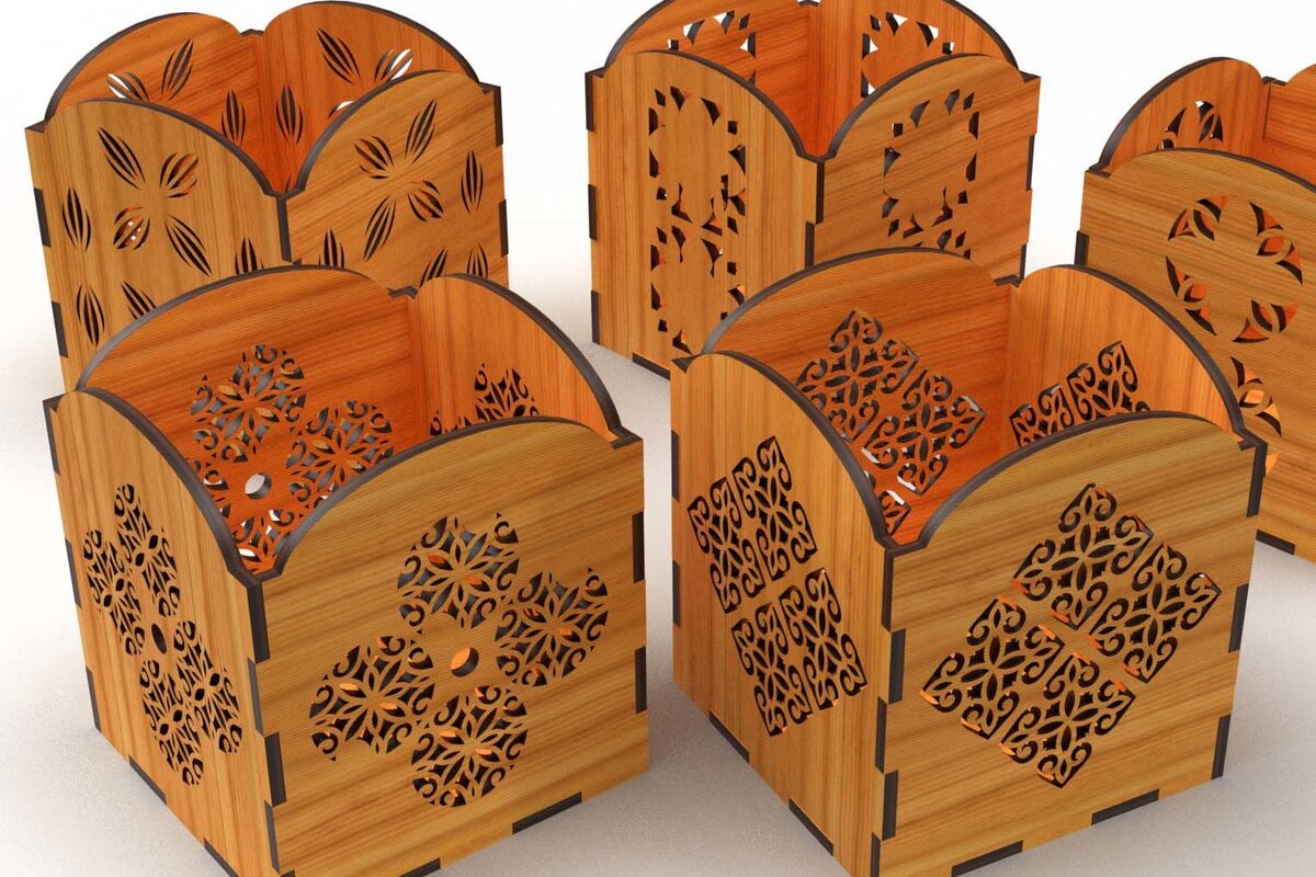 Σετ των 2 Intra απο ξύλο plywood 3mm-4mm πάχος – Μολυβοθήκη Bundle Δίασταση  20x20 cm INTRAFABR-75968634