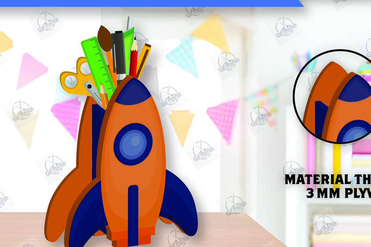 Σετ των 2 Intra απο ξύλο plywood 3mm-4mm πάχος – Μολυβοθήκη | Stand στυλό Δίασταση  20x20 cm INTRAFABR-112459580