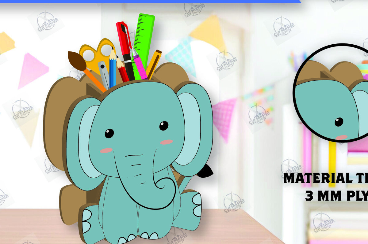 Σετ των 2 Intra απο ξύλο plywood 3mm-4mm πάχος – Μολυβοθήκη | Stand στυλό Δίασταση  20x20 cm INTRAFABR-112459594