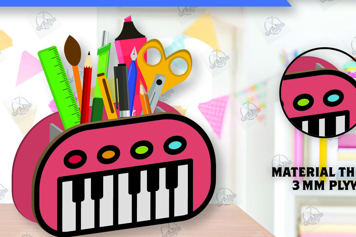 Σετ των 2 Intra απο ξύλο plywood 3mm-4mm πάχος – Μολυβοθήκη | Stand στυλό Δίασταση  20x20 cm INTRAFABR-112459819