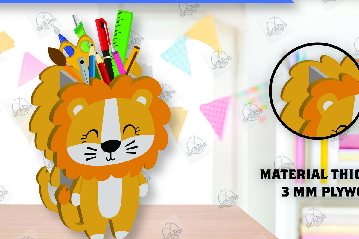 Σετ των 2 Intra απο ξύλο plywood 3mm-4mm πάχος – Μολυβοθήκη | Stand στυλό Δίασταση  20x20 cm INTRAFABR-112459931