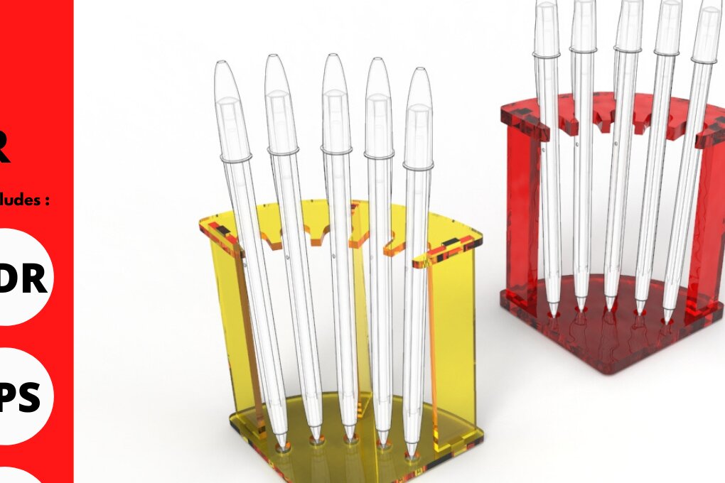 Σετ των 2 Intra απο ξύλο plywood 3mm-4mm πάχος – Μολυβοθήκη | | Αρχείο κοπής με λέιζερ Δίασταση  20x20 cm INTRAFABR-84161425