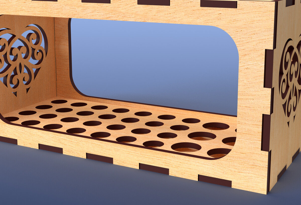 Σετ των 2 Intra απο ξύλο plywood 3mm-4mm πάχος – Μολυβοθήκη με ζυγαριά Organizer05 Δίασταση  20x20 cm INTRAFABR-81756911