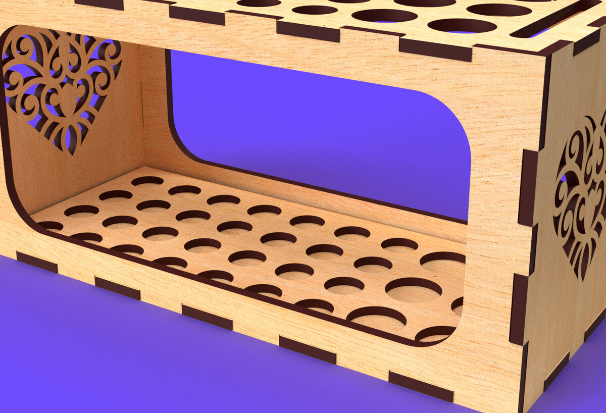 Σετ των 2 Intra απο ξύλο plywood 3mm-4mm πάχος – Μολυβοθήκη με Organizer ζυγαριάς08 Δίασταση  20x20 cm INTRAFABR-81756847