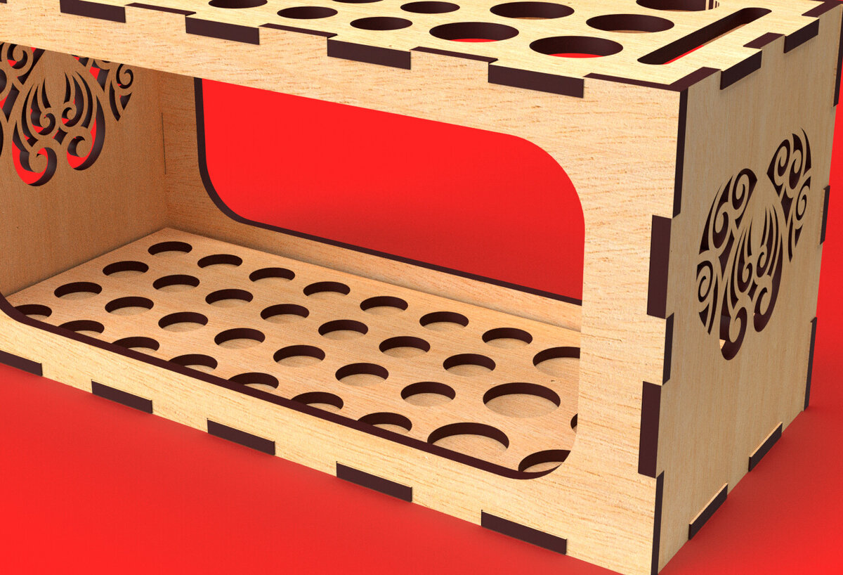 Σετ των 2 Intra απο ξύλο plywood 3mm-4mm πάχος – Μολυβοθήκη με ζυγαριά Organizer09 Δίασταση  20x20 cm INTRAFABR-81756835