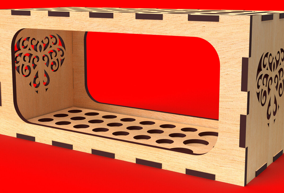 Σετ των 2 Intra απο ξύλο plywood 3mm-4mm πάχος – Μολυβοθήκη με Organizer ζυγαριάς11 Δίασταση  20x20 cm INTRAFABR-81756813