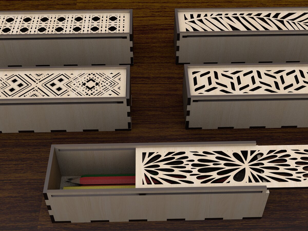 Σετ των 2 Intra απο ξύλο plywood 3mm-4mm πάχος – Μολυβοθήκες Σετ 5 τεμαχίων Δίασταση  20x20 cm INTRAFABR-117669528