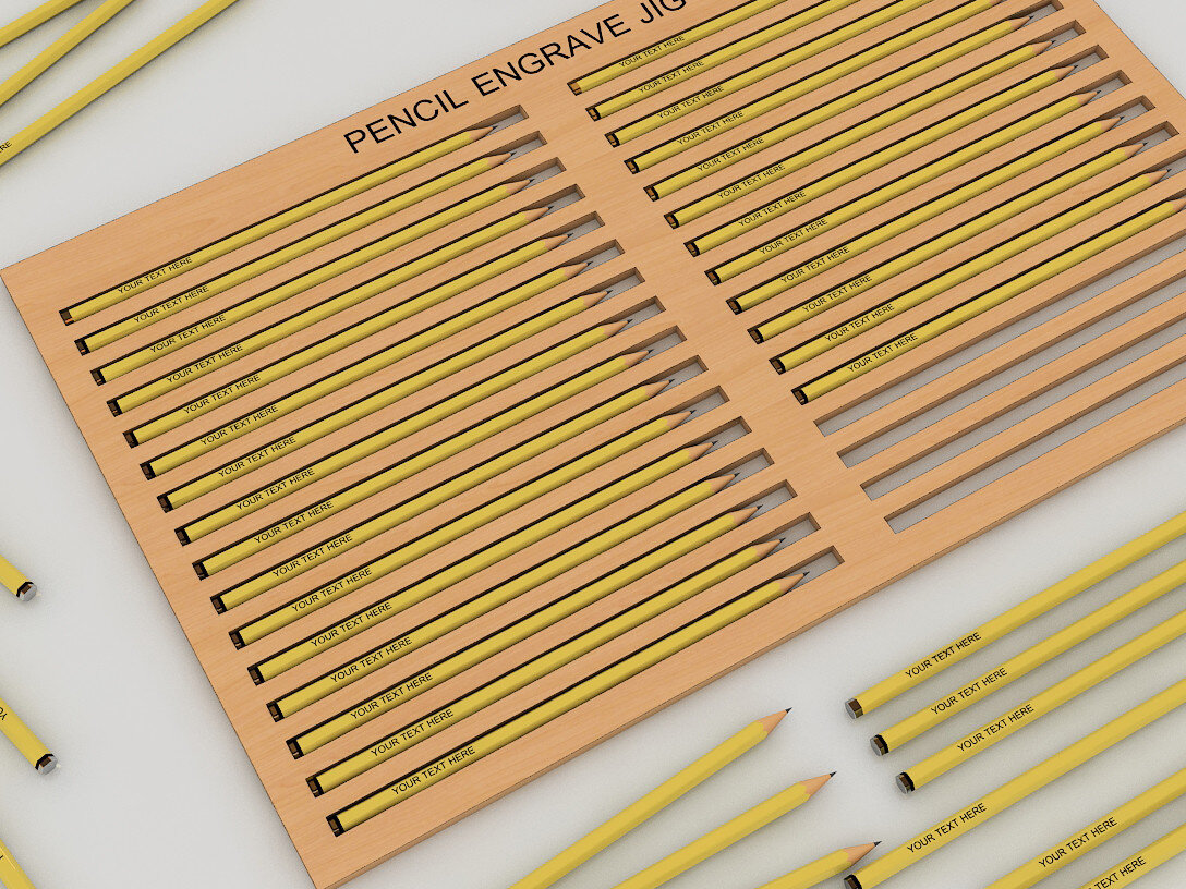 Σετ των 2 Intra απο ξύλο plywood 3mm-4mm πάχος – Pencil Jig για Laser Ready Engraving 181 Δίασταση  20x20 cm INTRAFABR-54581662
