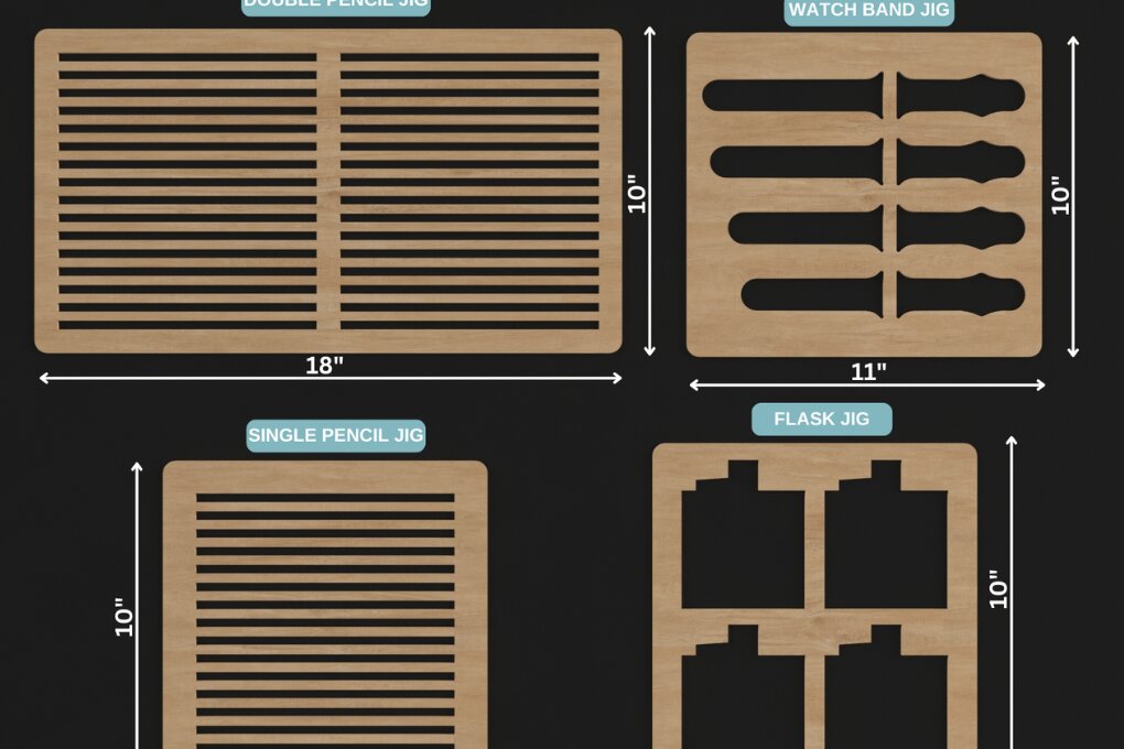 Σετ των 2 Intra απο ξύλο plywood 3mm-4mm πάχος – Μολύβι Ρολόι Flask Jig Bundle 148 Δίασταση  20x20 cm INTRAFABR-118154053