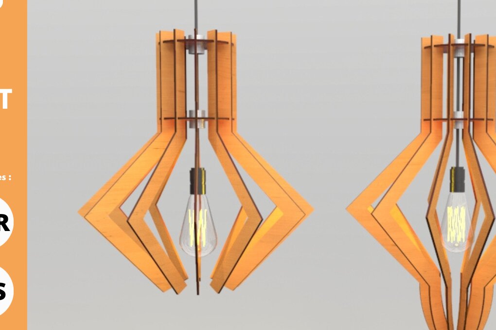 Σετ των 2 Intra απο ξύλο plywood 3mm-4mm πάχος – Κρεμαστό φως,, Αρχεία κοπής με λέιζερ Δίασταση  20x20 cm INTRAFABR-82271677