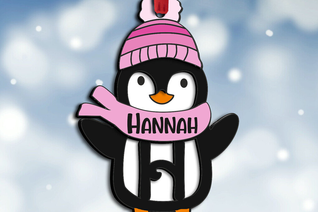 Σετ των 2 Intra απο ξύλο plywood 3mm-4mm πάχος – Penguin Letter H Χριστουγεννιάτικο Στολίδι Δίασταση  20x20 cm INTRAFABR-109528850