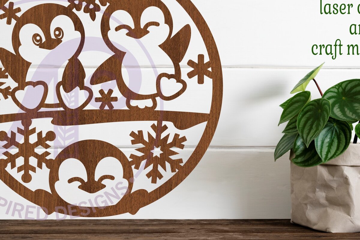 Intra απο ξύλο plywood 3mm-4mm πάχος – Επιγραφή τοίχου Penguins, Αρχείο. Διάνυσμα Δίασταση  40x30 cm INTRAFABR-79109773