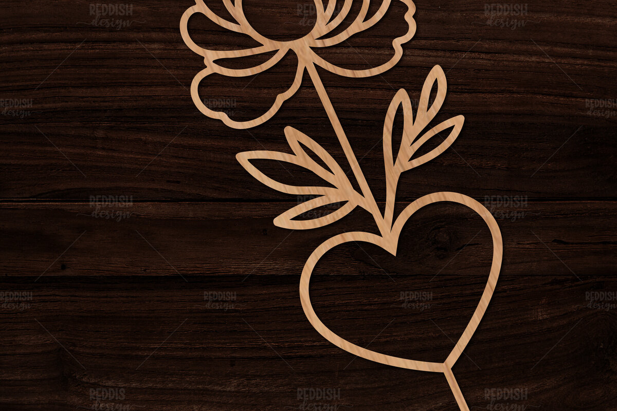 Σετ των 2 Intra απο ξύλο plywood 3mm-4mm πάχος – Λουλούδι Peony I Δώρο κοπής με λέιζερ Δίασταση  20x20 cm INTRAFABR-113930796