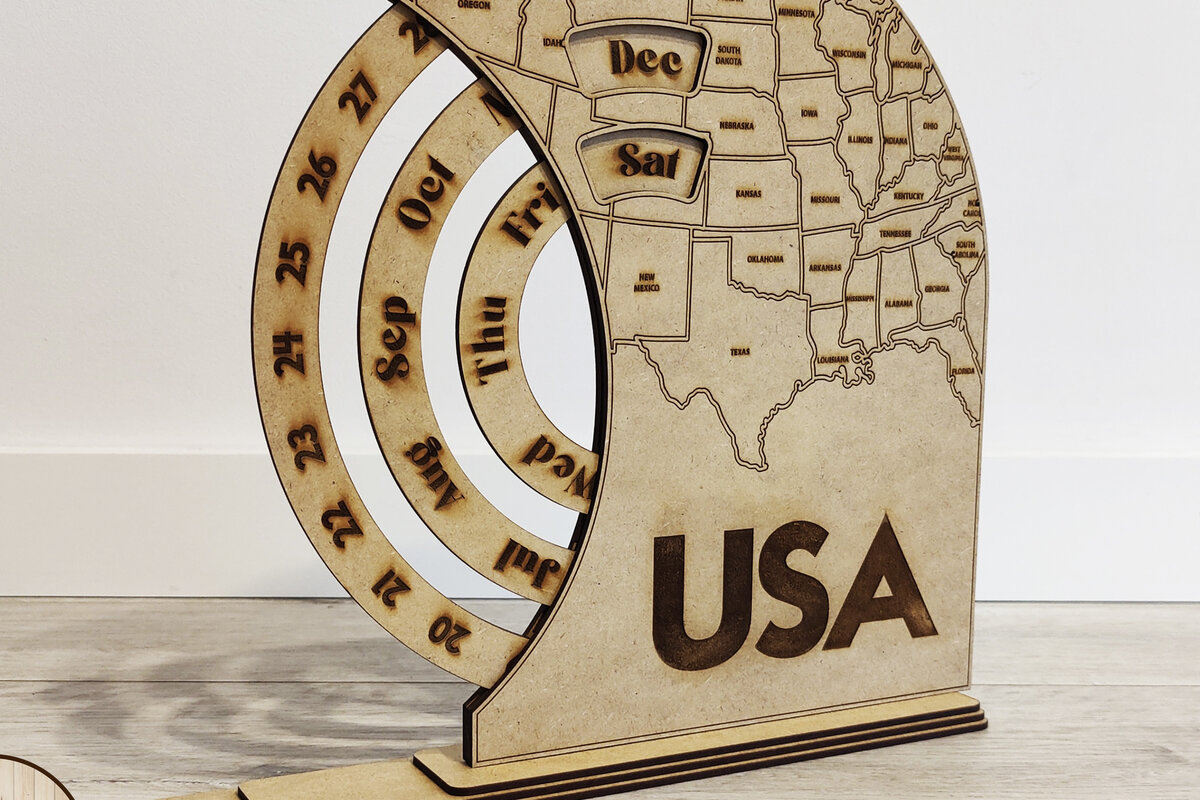 Σετ των 2 Intra απο ξύλο plywood 3mm-4mm πάχος – Πακέτο ΑΙΩΝΙΟΥ ΗΜΕΡΟΛΟΓΙΟΥ Δίασταση  20x20 cm INTRAFABR-52031285