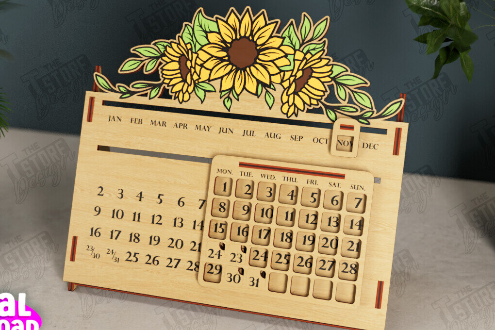 Σετ των 2 Intra απο ξύλο plywood 3mm-4mm πάχος – Διαρκές Ημερολόγιο | Επιτραπέζιο Ημερολόγιο Δίασταση  20x20 cm INTRAFABR-112679915