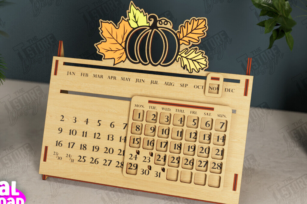 Σετ των 2 Intra απο ξύλο plywood 3mm-4mm πάχος – Διαρκές Ημερολόγιο | Επιτραπέζιο Ημερολόγιο Δίασταση  20x20 cm INTRAFABR-112679895