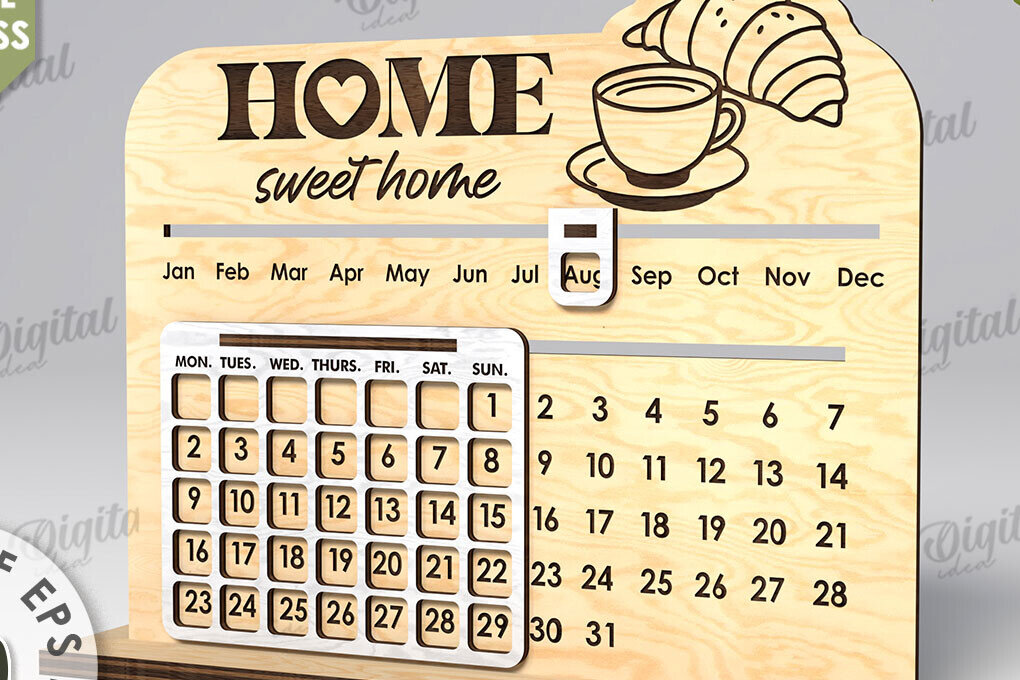 Σετ των 2 Intra απο ξύλο plywood 3mm-4mm πάχος –  διαρκούς κοπής με λέιζερ ημερολογίου Δίασταση  20x20 cm INTRAFABR-108950648