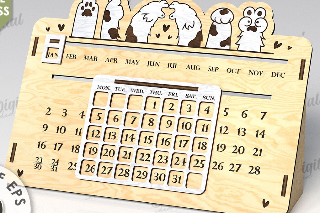 Σετ των 2 Intra απο ξύλο plywood 3mm-4mm πάχος –  διαρκούς κοπής με λέιζερ ημερολογίου Δίασταση  20x20 cm INTRAFABR-108950938