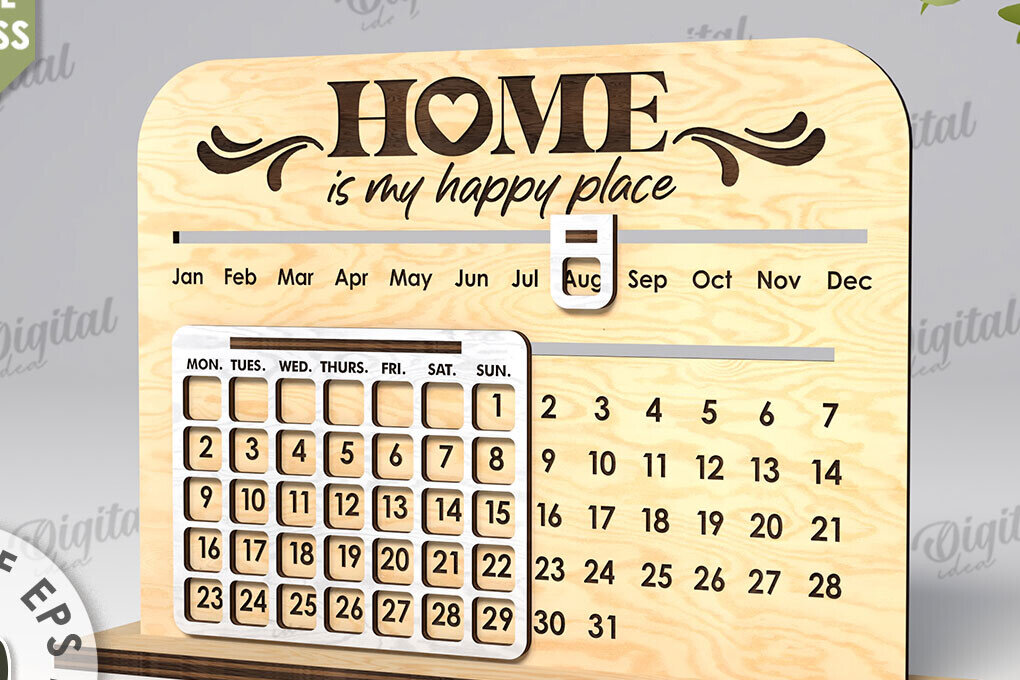 Σετ των 2 Intra απο ξύλο plywood 3mm-4mm πάχος –  διαρκούς κοπής με λέιζερ ημερολογίου Δίασταση  20x20 cm INTRAFABR-108950989