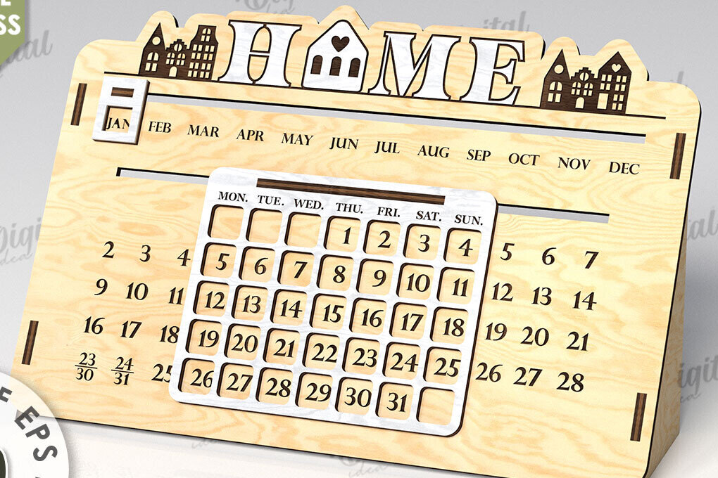 Σετ των 2 Intra απο ξύλο plywood 3mm-4mm πάχος –  διαρκούς κοπής με λέιζερ ημερολογίου Δίασταση  20x20 cm INTRAFABR-108950575