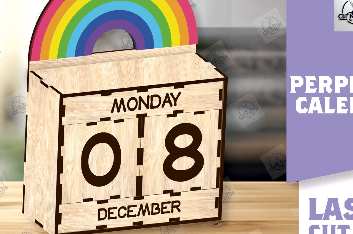 Σετ των 2 Intra απο ξύλο plywood 3mm-4mm πάχος – Perpetual Wooden Calendar Δίασταση  20x20 cm INTRAFABR-113720058