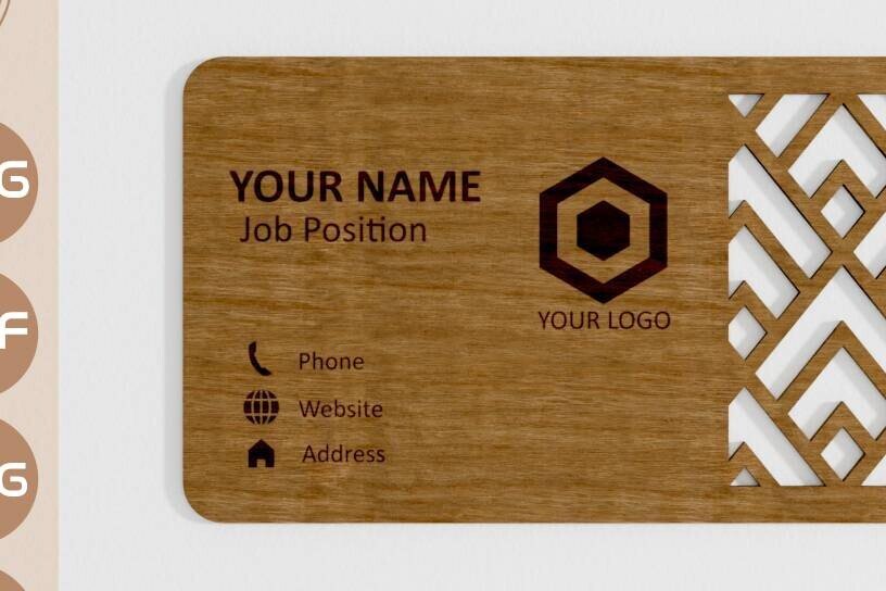 Σετ των 2 Intra απο ξύλο plywood 3mm-4mm πάχος – Προσωπική επαγγελματική κάρτα Ξύλινη Δίασταση  20x20 cm INTRAFABR-103944762