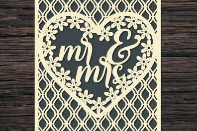 Σετ των 2 Intra απο ξύλο plywood 3mm-4mm πάχος – Εξατομικευμένη Κάρτα για την Ημέρα του Γάμου Δίασταση  20x20 cm INTRAFABR-62610540