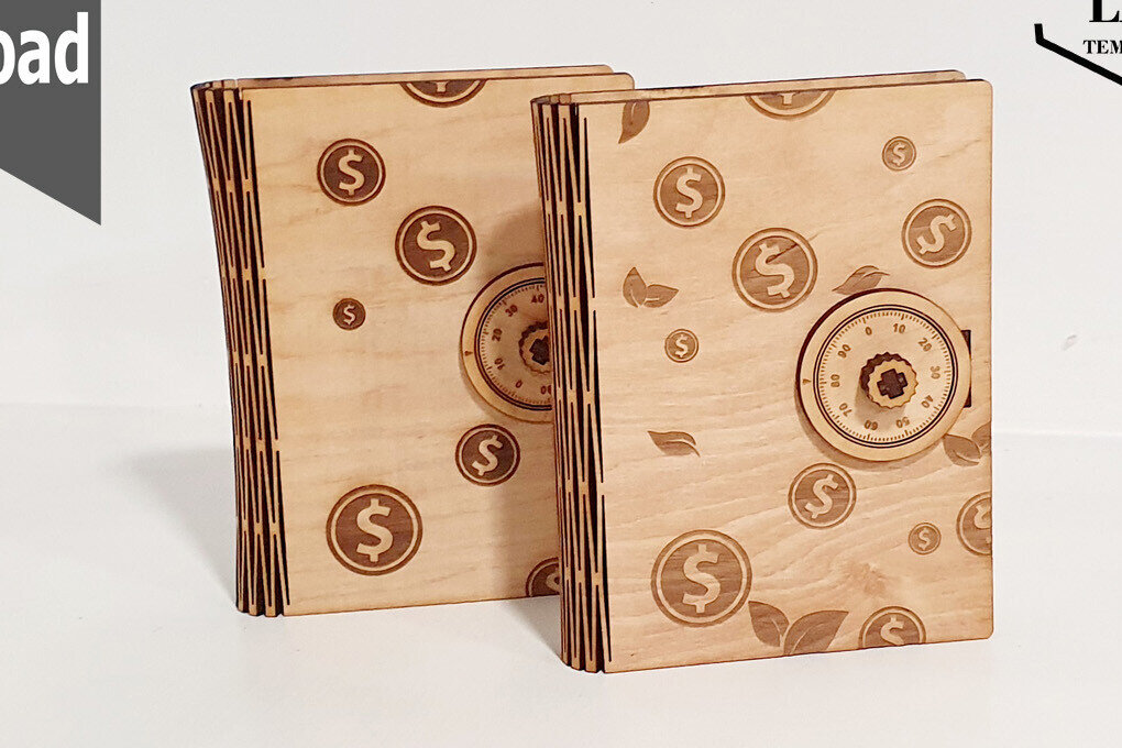 Σετ των 2 Intra απο ξύλο plywood 3mm-4mm πάχος – Εξατομικεύστε το κουτί με κλειδαριά για χρήματα Δίασταση  20x20 cm INTRAFABR-92962149