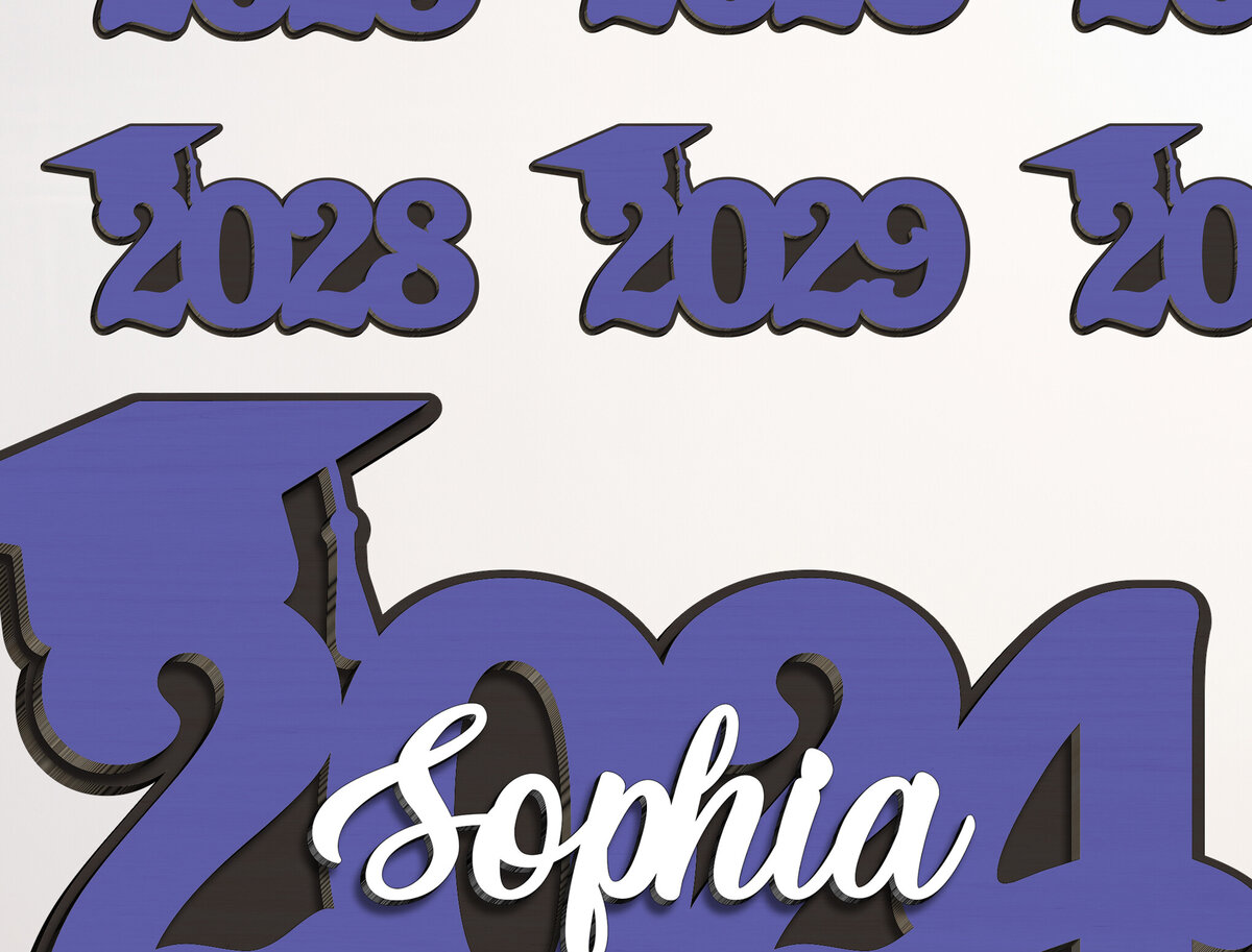 Σετ των 2 Intra απο ξύλο plywood 3mm-4mm πάχος – Εξατομικεύστε το σημάδι υπογραφής αποφοίτησης Δίασταση  20x20 cm INTRAFABR-99346155