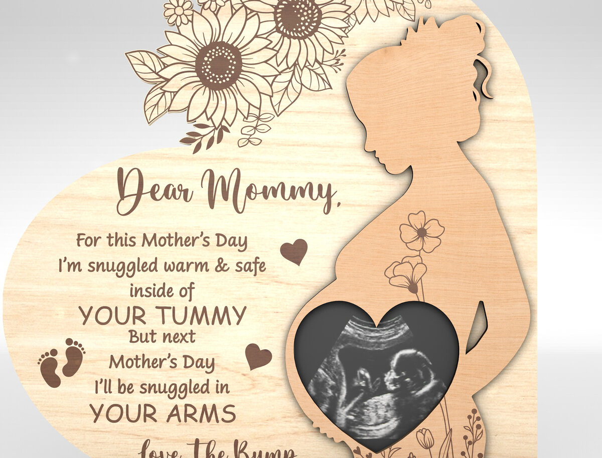 Σετ των 2 Intra απο ξύλο plywood 3mm-4mm πάχος – Εξατομικευμένο Baby Bump Δίασταση  20x20 cm INTRAFABR-97778220