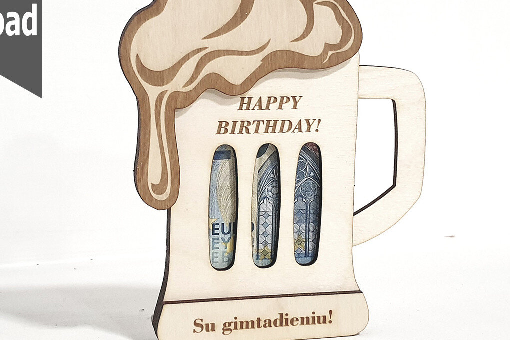 Σετ των 2 Intra απο ξύλο plywood 3mm-4mm πάχος – Εξατομικευμένη θήκη για δώρο γενεθλίων Δίασταση  20x20 cm INTRAFABR-66895971