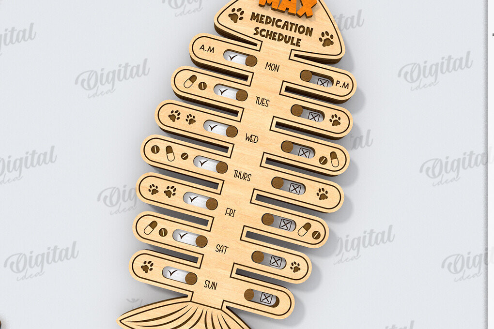 Σετ των 2 Intra απο ξύλο plywood 3mm-4mm πάχος – Personalized Cat Tracker Δίασταση  20x20 cm INTRAFABR-118908637