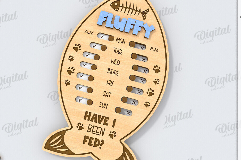 Σετ των 2 Intra απο ξύλο plywood 3mm-4mm πάχος – Personalized Cat Tracker Δίασταση  20x20 cm INTRAFABR-118908547