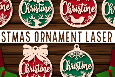 Σετ των 2 Intra απο ξύλο plywood 3mm-4mm πάχος – Εξατομικευμένο Χριστουγεννιάτικο Στολίδι Δίασταση  20x20 cm INTRAFABR-108728969