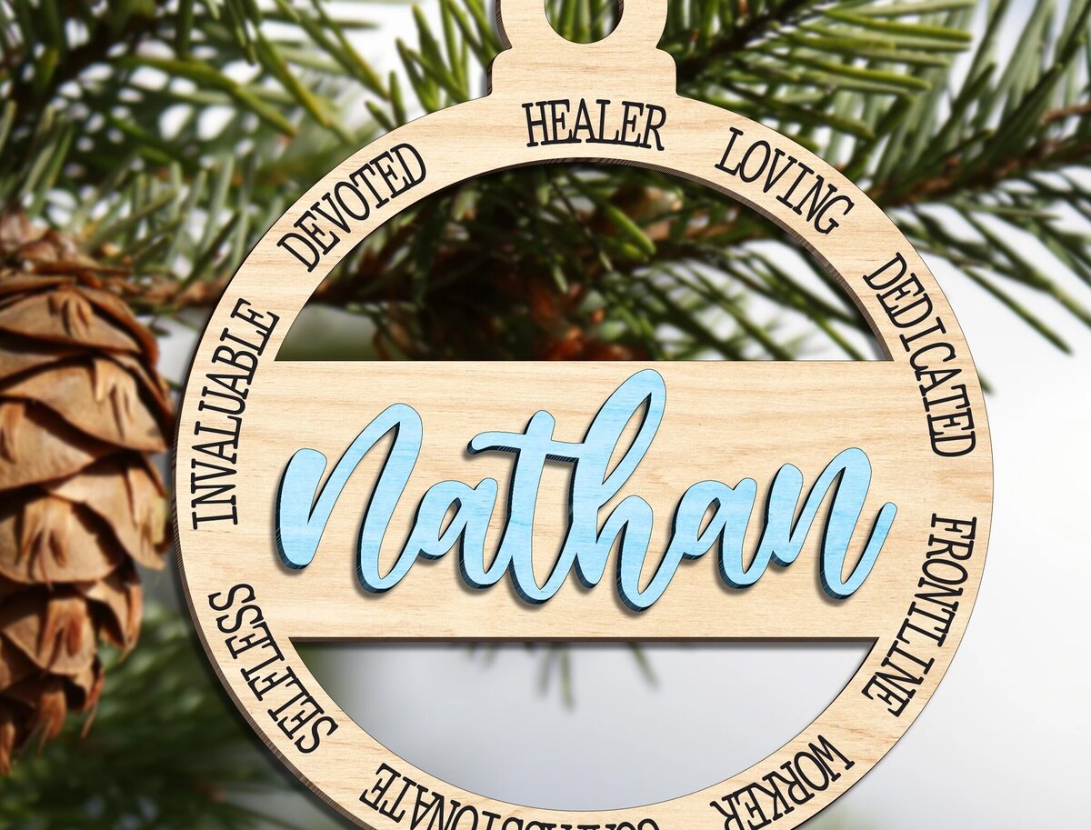 Σετ των 2 Intra απο ξύλο plywood 3mm-4mm πάχος – Εξατομικευμένο Χριστουγεννιάτικο Στολίδι Δίασταση  20x20 cm INTRAFABR-110861421